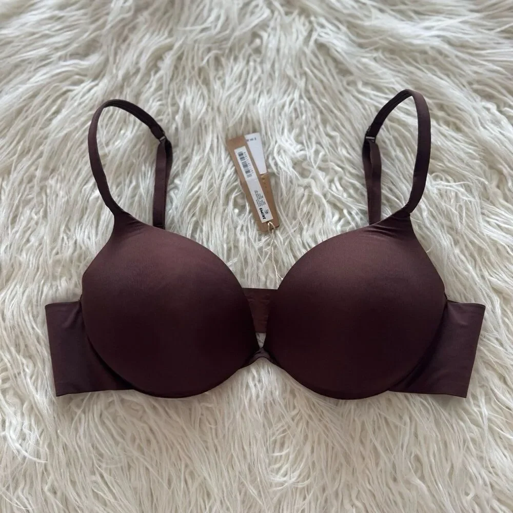 Skims Ultimate Push up Plunge Bra Cocoa Size 34C - Picture 2 of 5
